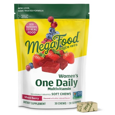 Mega Berry MegaFood Womens Multivitamin Mixed Berry Soft Chew 30ct - New – Woman's ...