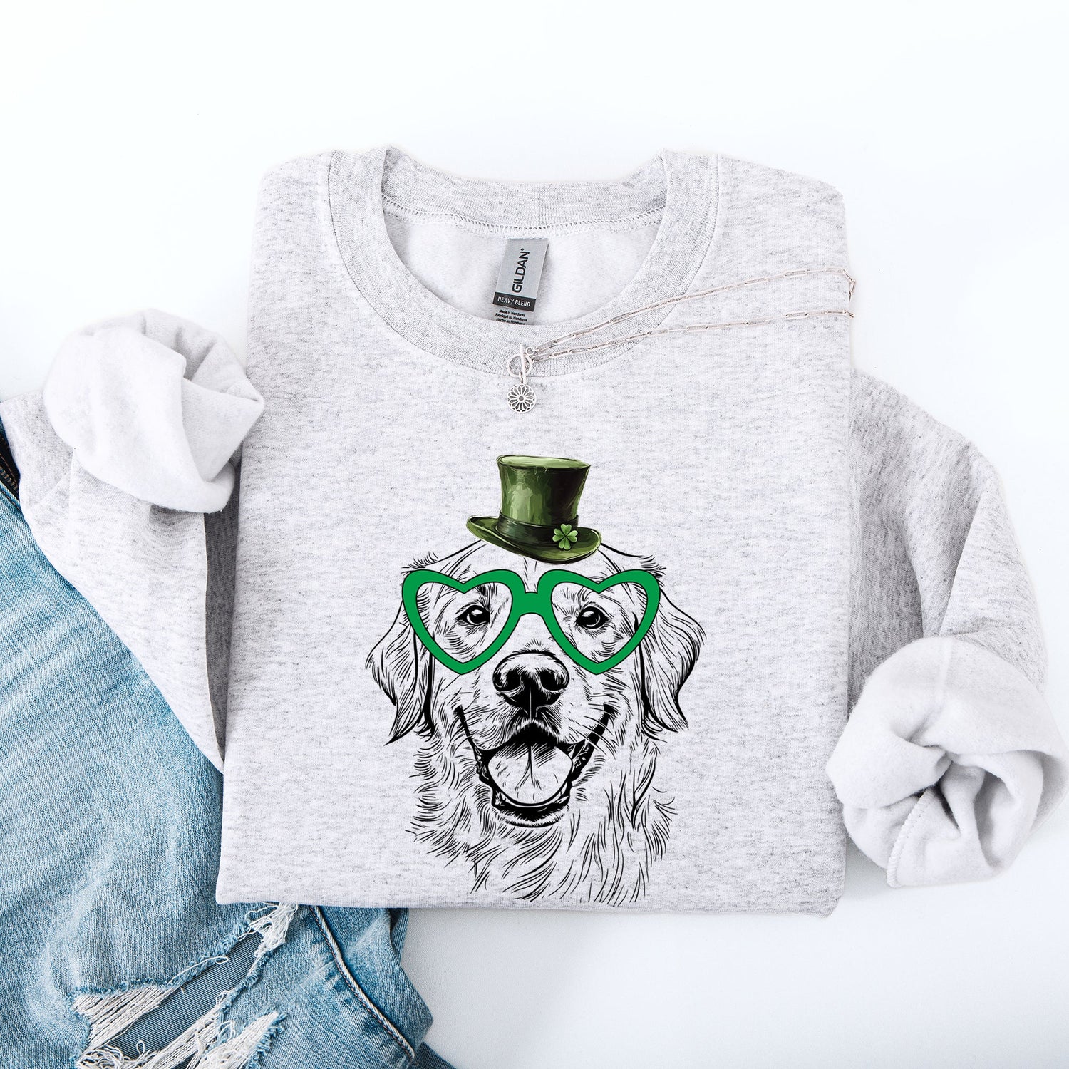 Golden Retriever, Adorable Dog, St Patrick's Day, Lucky, Irish Sweatshirt