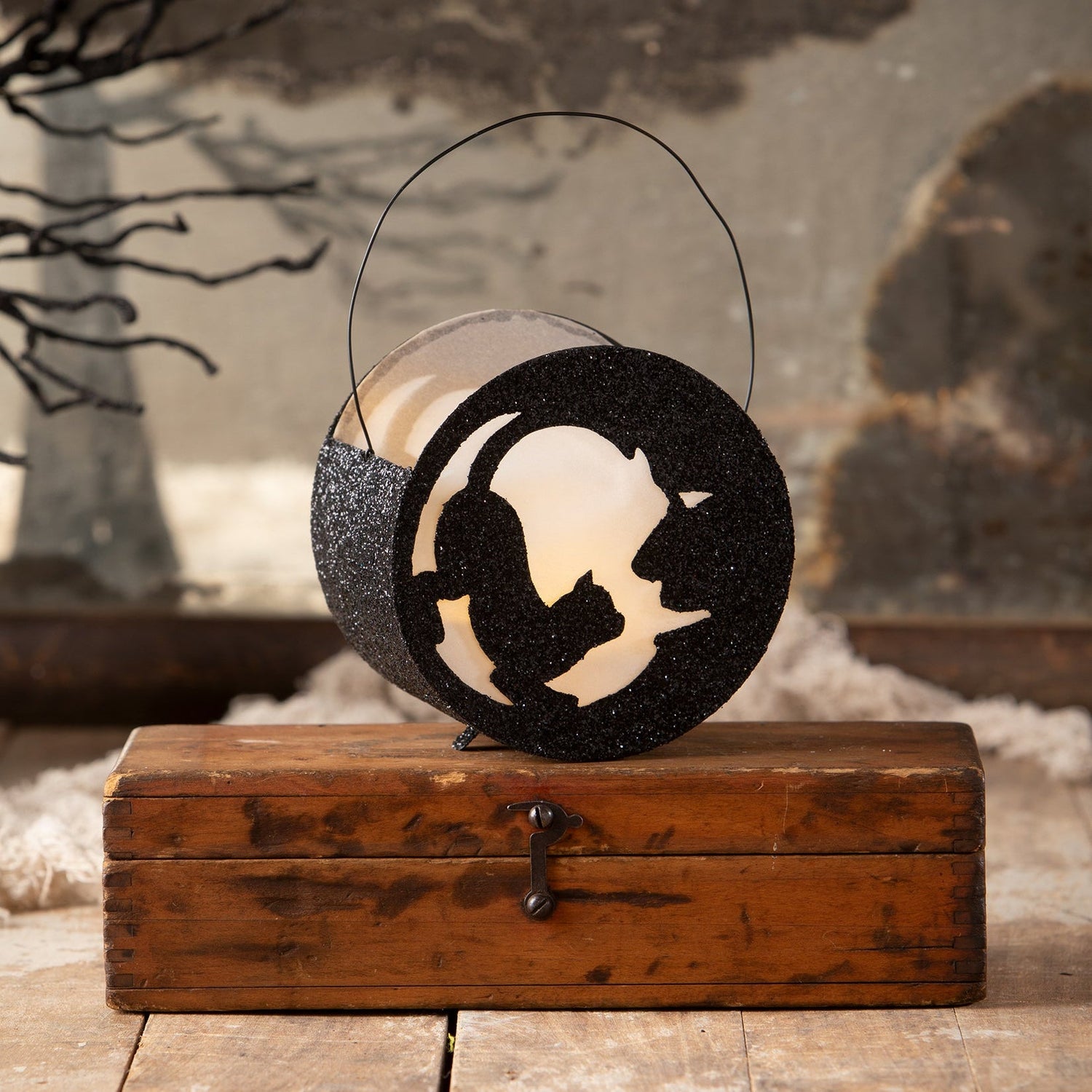 Cat in Moon Lantern | Halloween Decor | Bethany Lowe