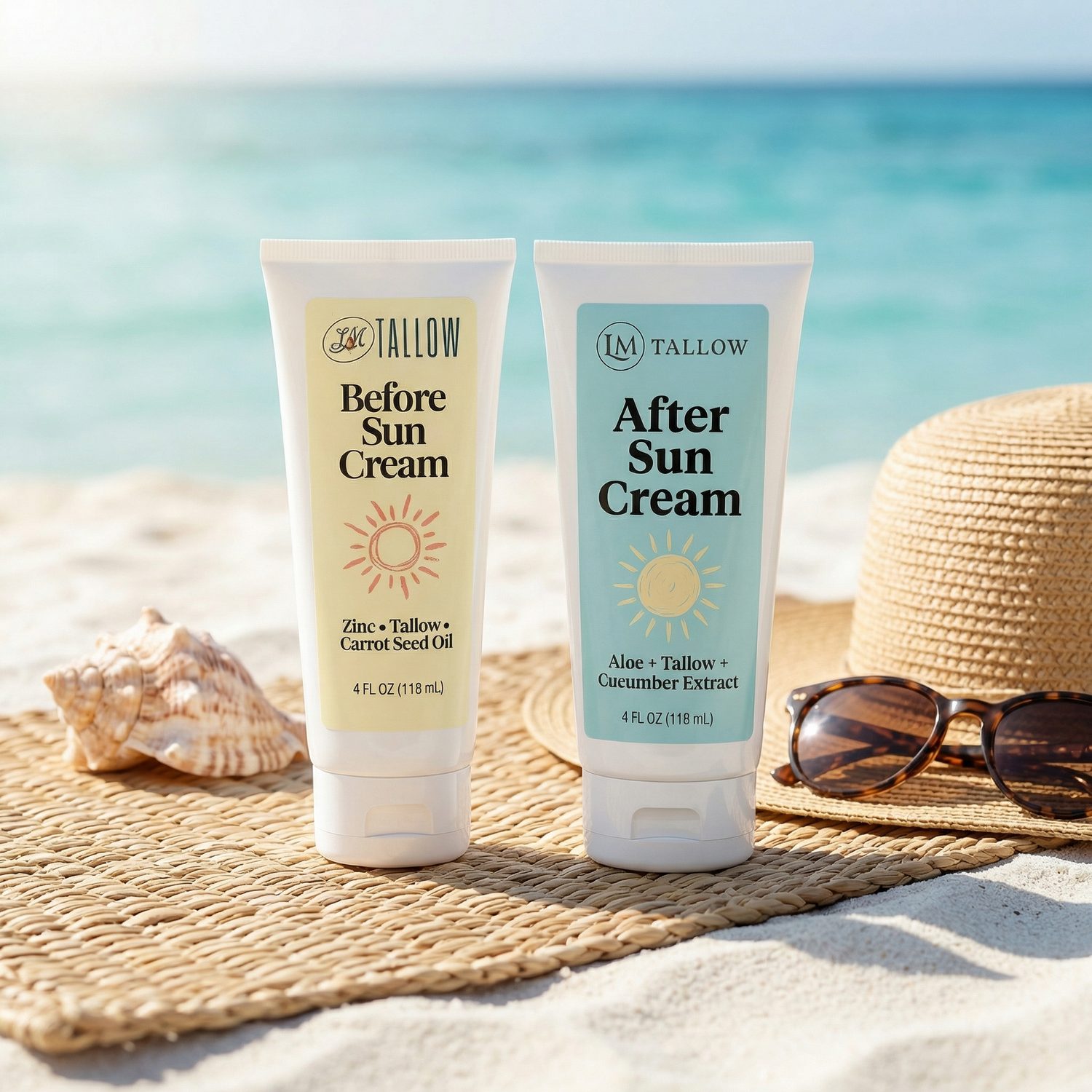 Tallow Sun Care Duo - Natural Before & After Sun Cream Gift Set with Zinc Oxide