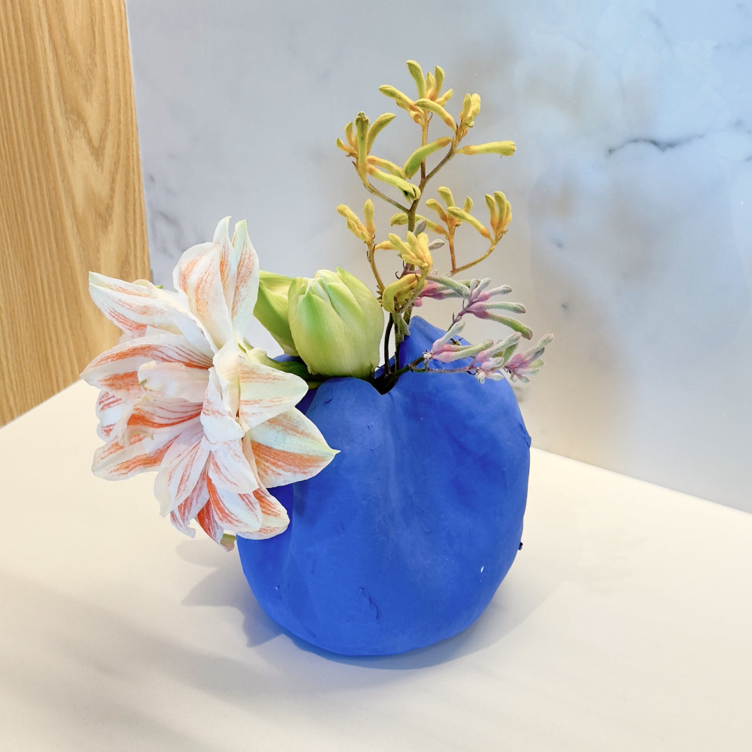 Vivee Home Louise Matte Blue Porcelain Vase