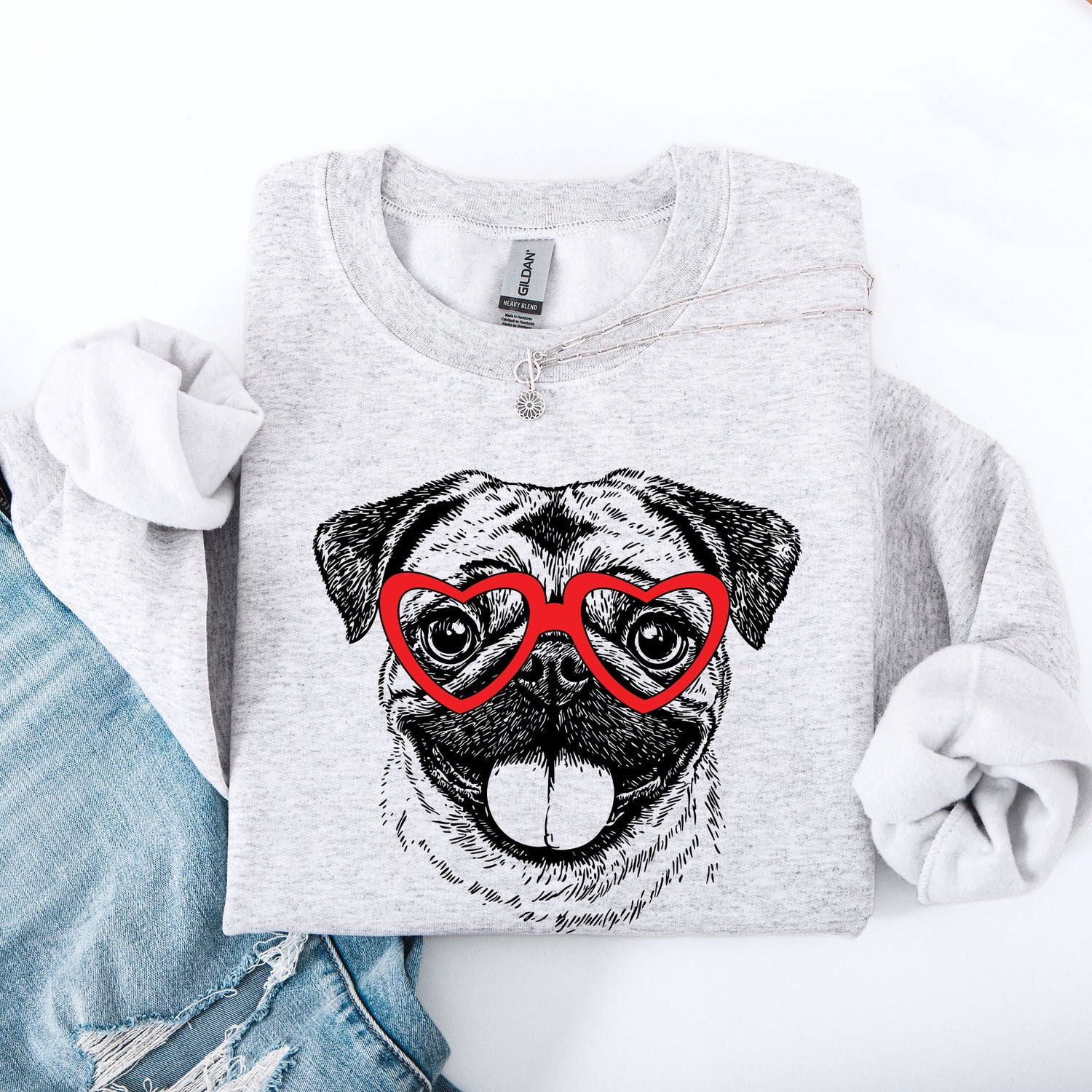 Pug, Pet, Dog Breed, Valentine's Sweatshirt