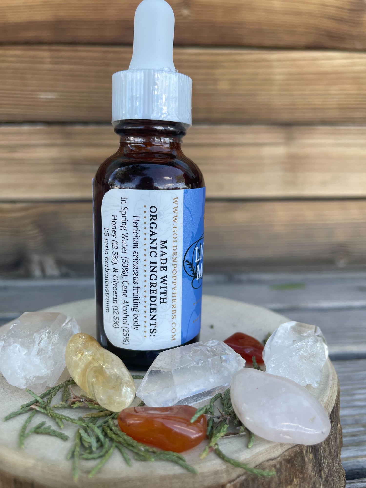 Golden Poppy Herbal Apothecary Lion's Mane Mushroom Tincture 1 oz, Organic, Triple Extracted