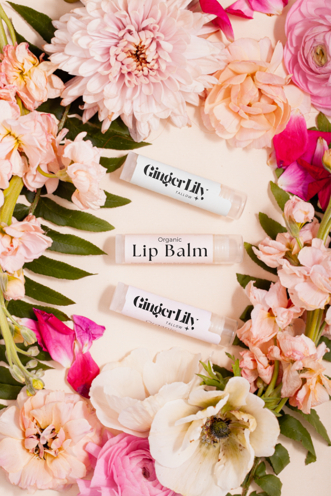 Ginger Lily Tallow Organic Tallow Lip Balm – Natural Hydration & Moisture for Soft, Smooth Lips