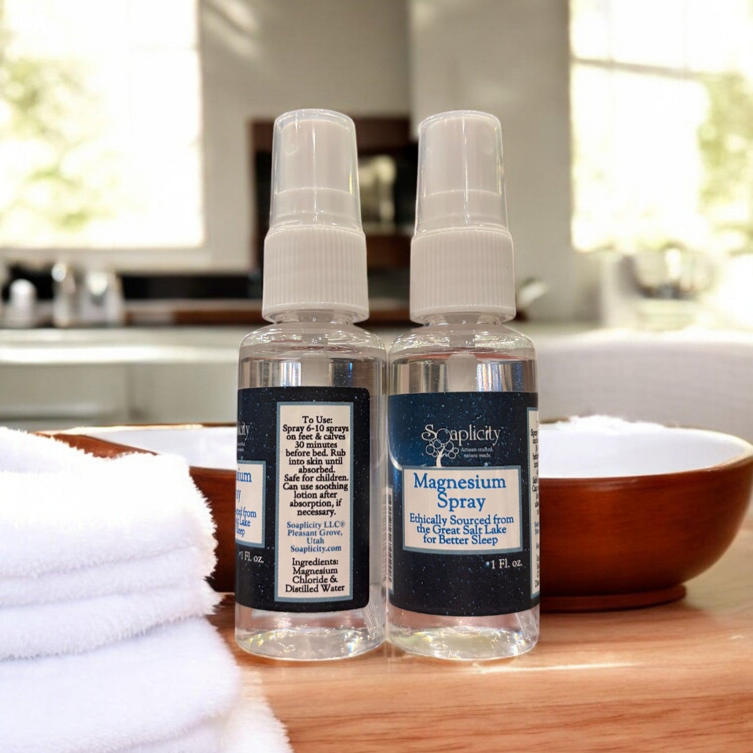 Soaplicity Magnesium Oil Spray - Natural Sleep Aid & Muscle Recovery, 1 oz