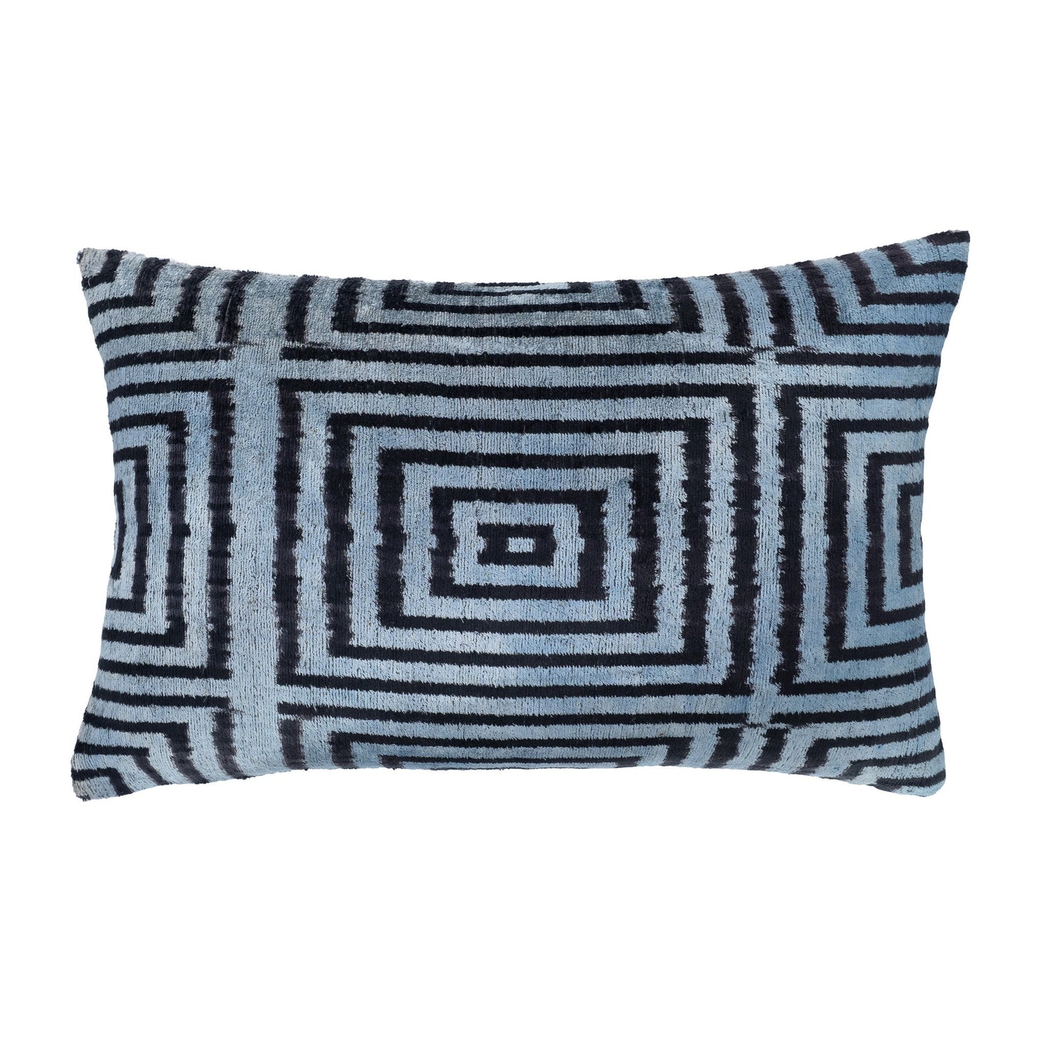 Manhattan Silk Velvet Ikat Throw Pillow Cover 16 X 24