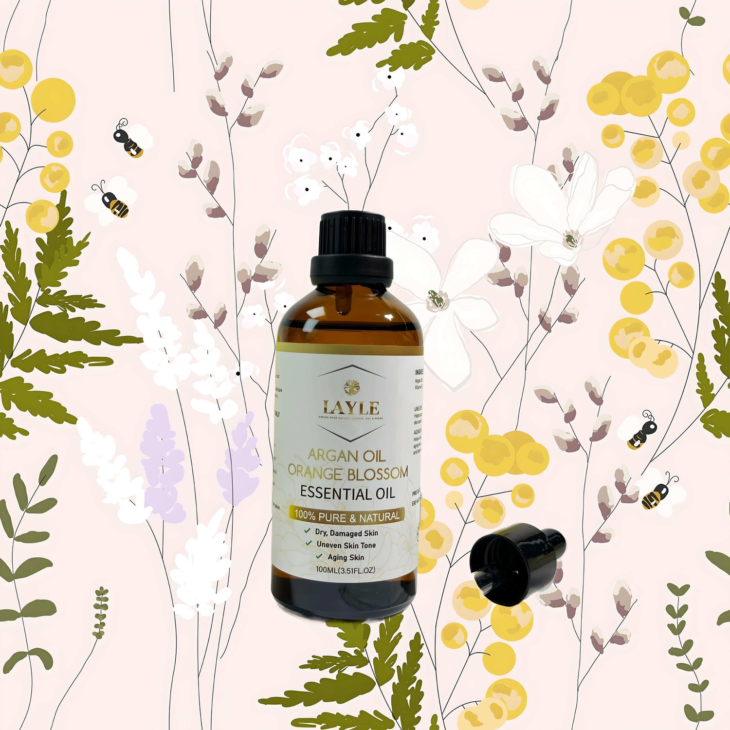 LAYLEBEAUTY Organic Argan Oil Orange Blossom – Nourish & Revitalize Naturally 🌿✨