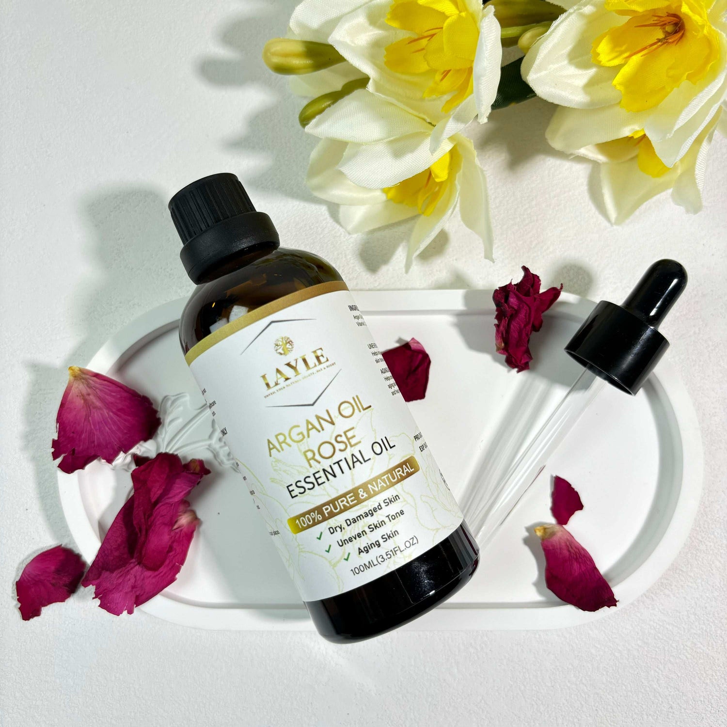 LAYLEBEAUTY Organic Argan Oil Rose – Luxurious Hydration & Timeless Glow 🌹✨