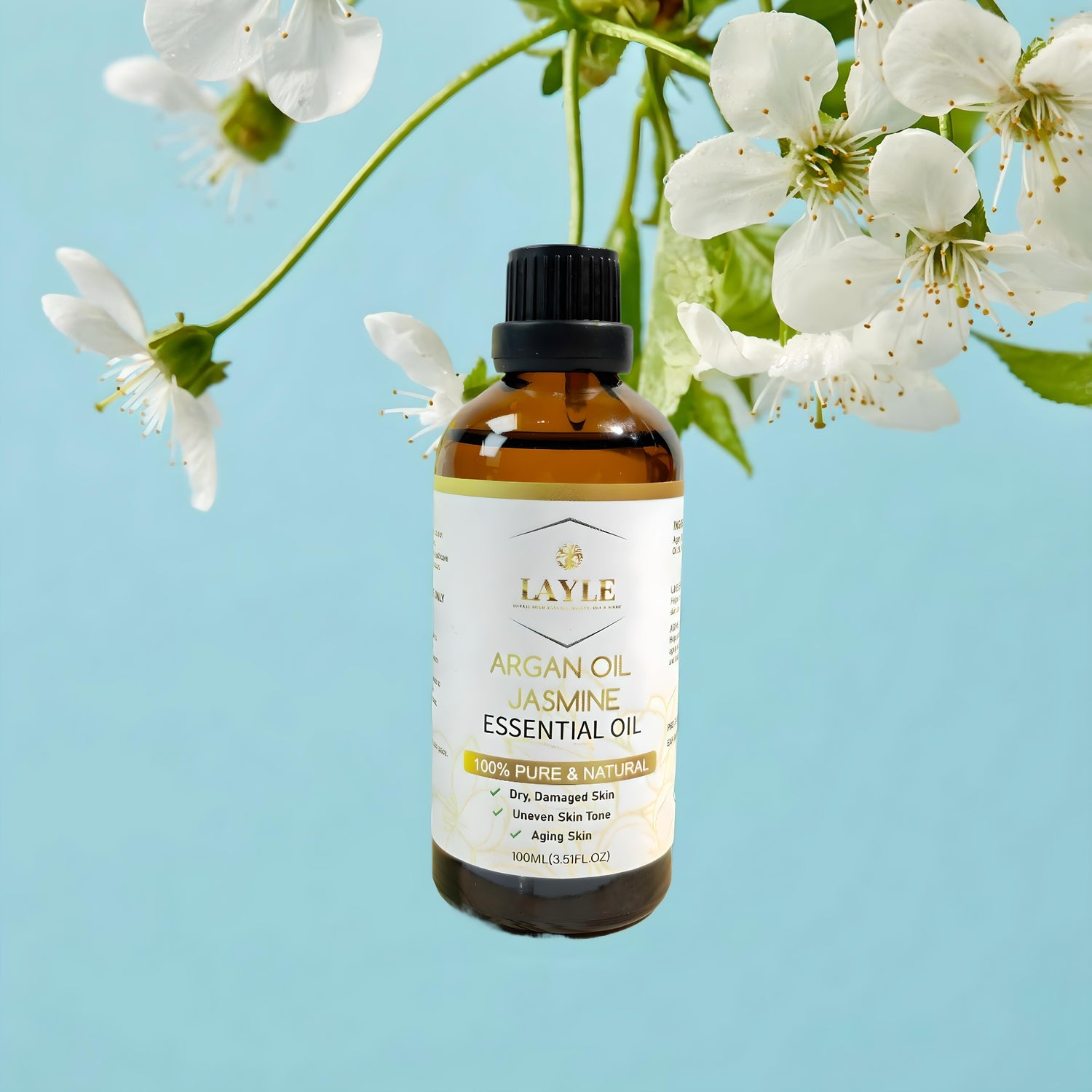 LAYLEBEAUTY Organic Argan Oil Jasmine – Luxurious Hydration with a Floral Touch 🌸💛