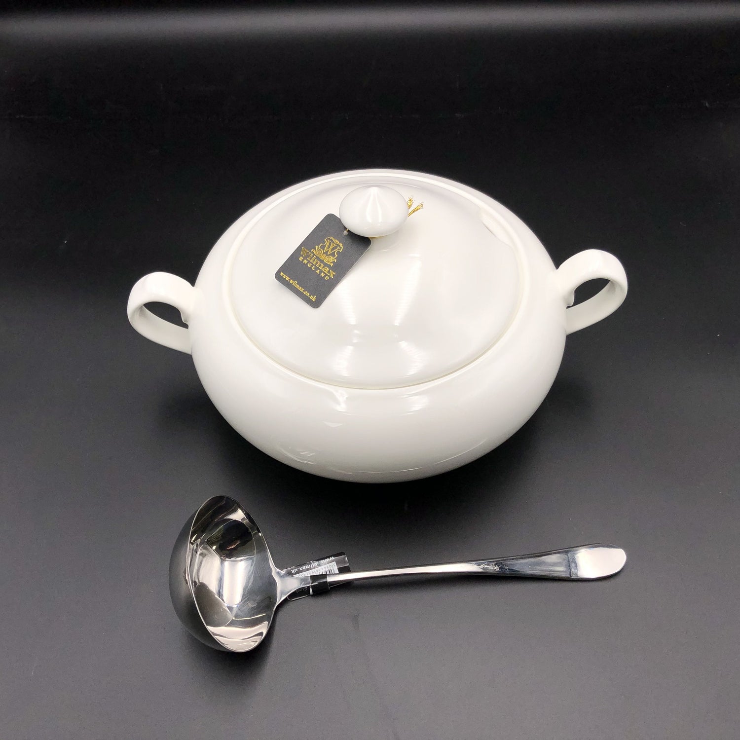Family Size Tureen With A Ladle For Soups And Stews