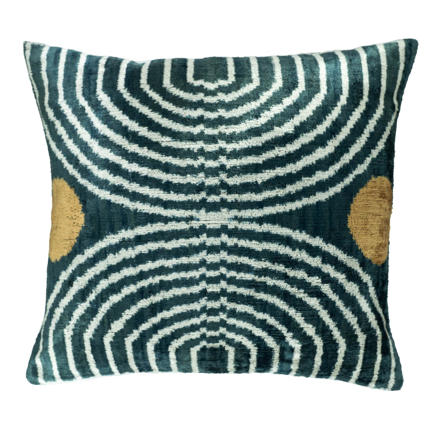 Ripple Silk Velvet Ikat Throw Pillow Cover 20 X 20