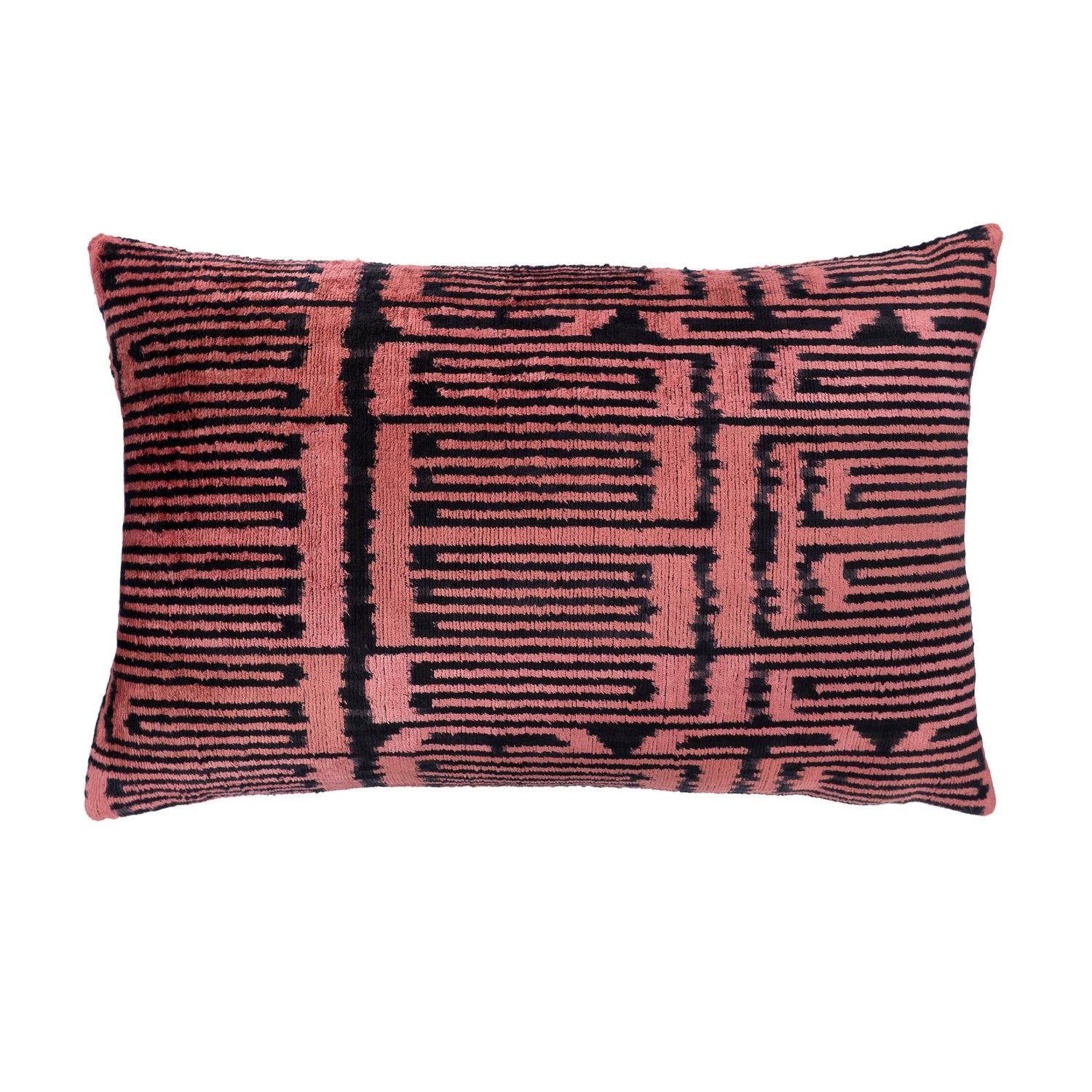 Rosa Silk Velvet Ikat Throw Pillow Cover 16 X 24