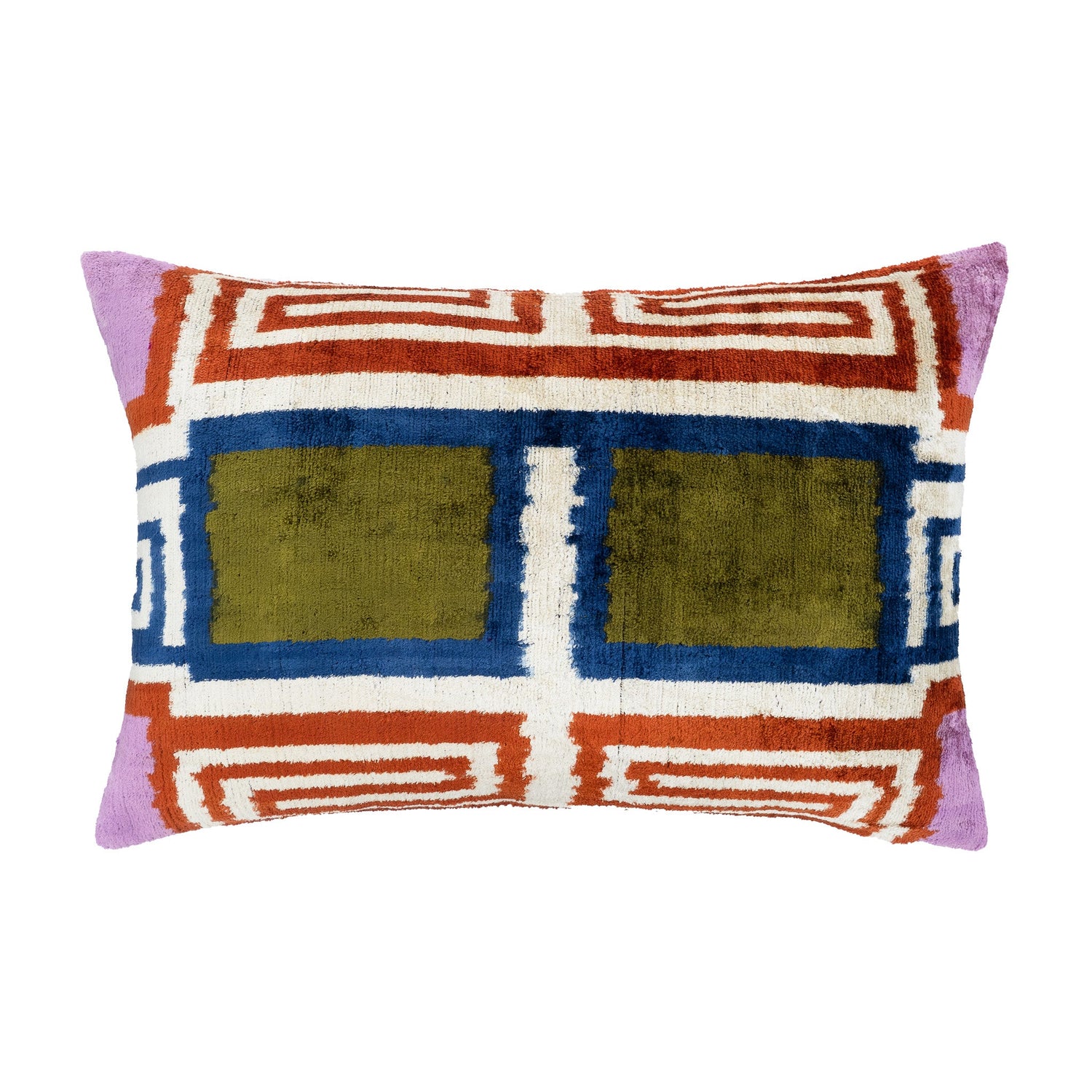 Soho Silk Velvet Ikat Throw Pillow Cover 16 X 24
