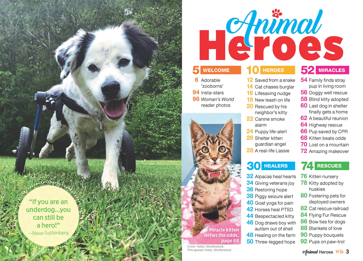 Woman's World Specials - Animal Heroes: 38 Astonishing Tales Of Love & Courage, Dog Saves Family From Fire, Horse Heals Veterans, Cat Inspiring Thousands, Piglet Changing Lives, (Digest Sized)