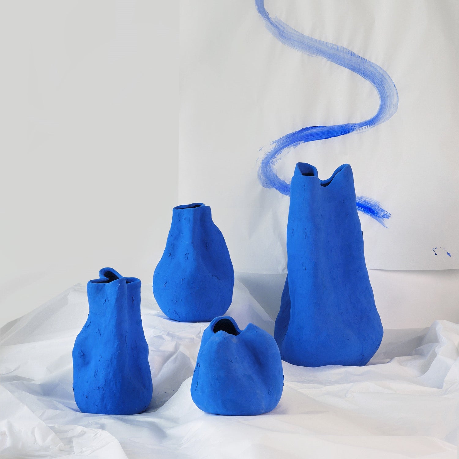 Vivee Home Alexis Matte Blue Porcelain Vase