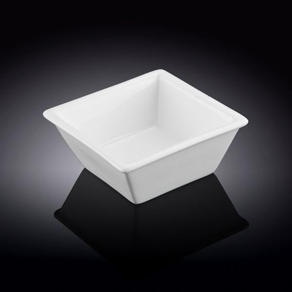 Set Of 6 White Square Snack / Sauce Dish 4.25" inch X 4.25" inch X 1.75" inch | 11 X 11 X 4.5 Cm