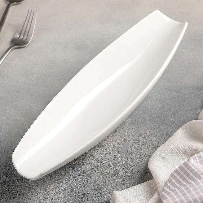 Set Of 6 White Celery Tray / Dish 13" inch | 33 Cm