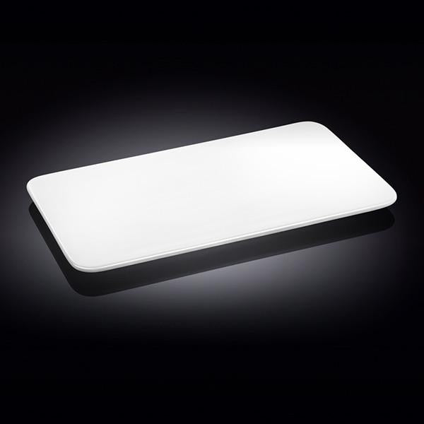 Set Of 3 White Rectangle Flat Platter 14" inch X 10" inch | 35.5 X 25 Cm