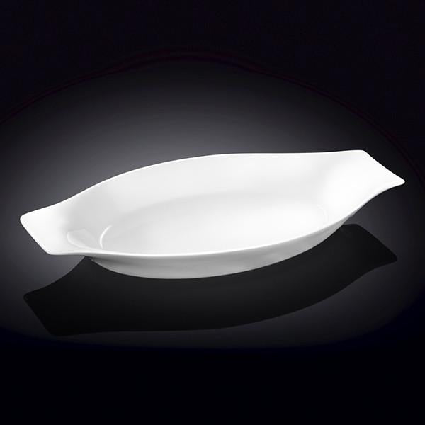 Set Of 3 White Oval Casserole Baking Dish 12" inch | 30 Cm
