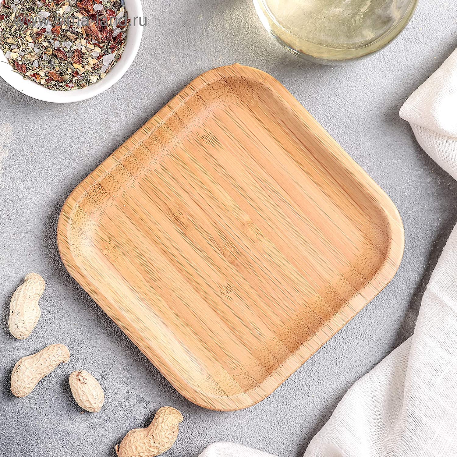 Set Of 6 Bamboo Square Plate 6" inch X 6" inch |For Appetizers