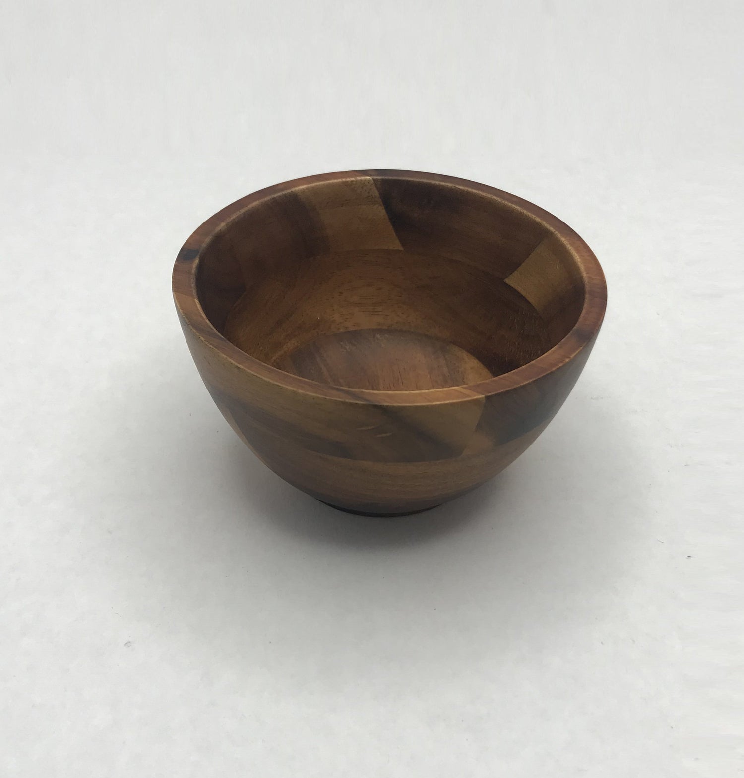 [ Set of 6 ] Zavis Green Acacia Wood Round Salad Bowl 4" | Dishwasher Safe