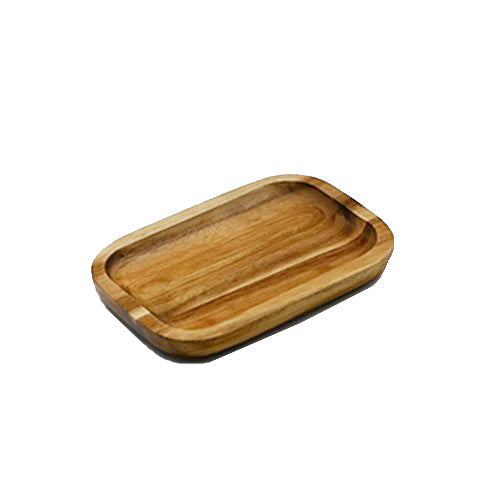 Zavis Green Acacia Wood Serving rectangle Stackable Tray / Dish 6" X 4" | Dishwasher Safe