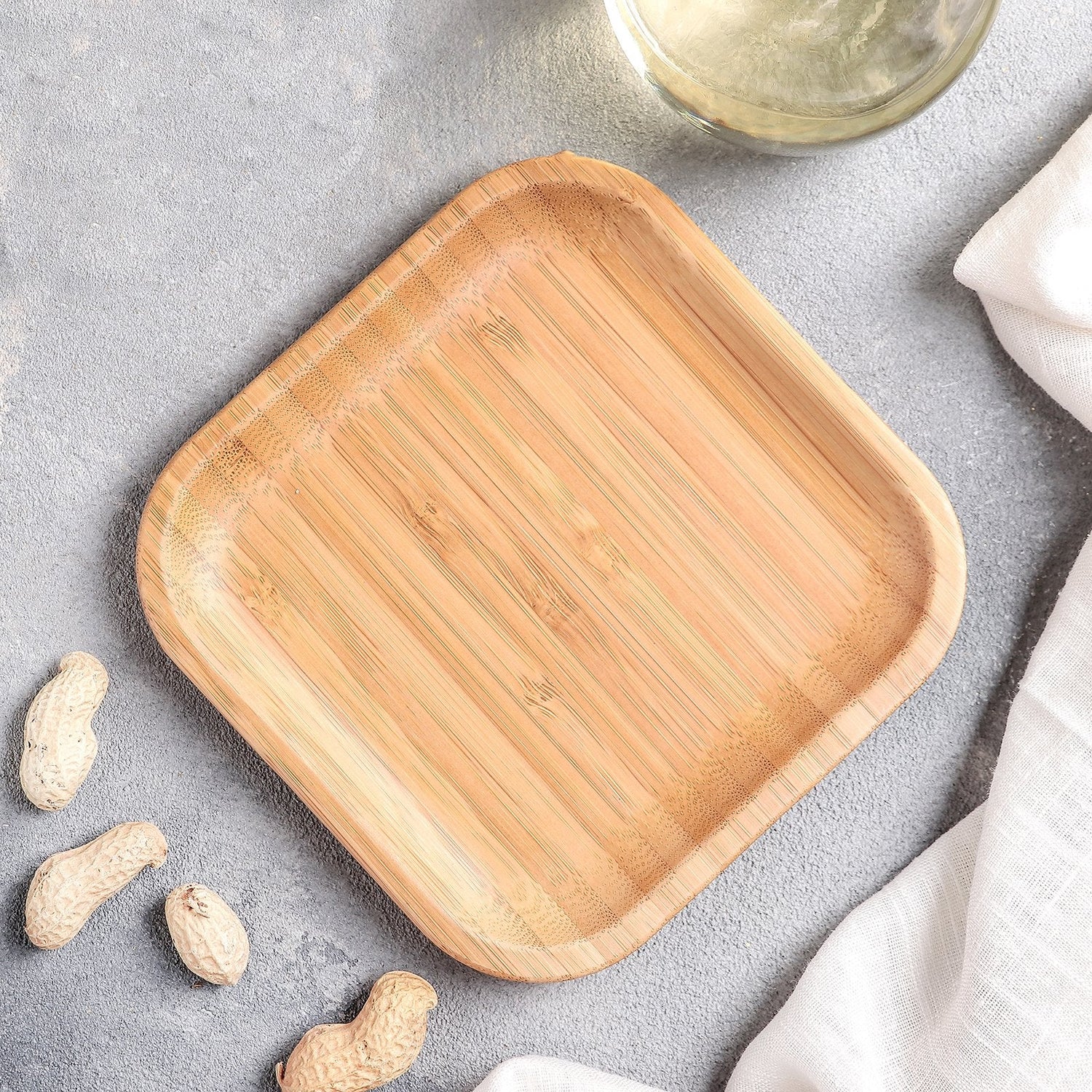Set Of 12 Bamboo Square Plate 5" inch X 5" inch | For Appetizers