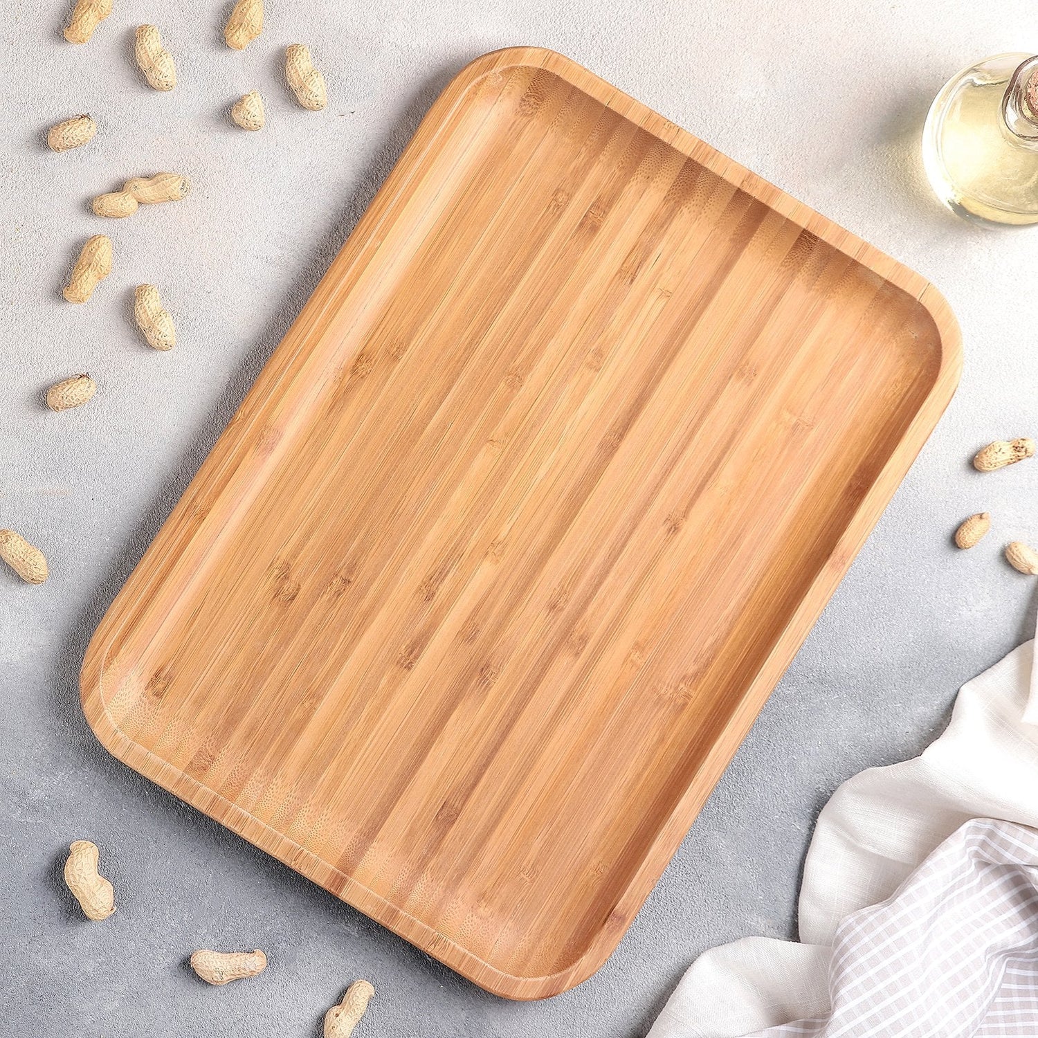 Set Of 3 Bamboo Platter 14" inch X 10" inch | For Appetizers / Barbecue / Steak