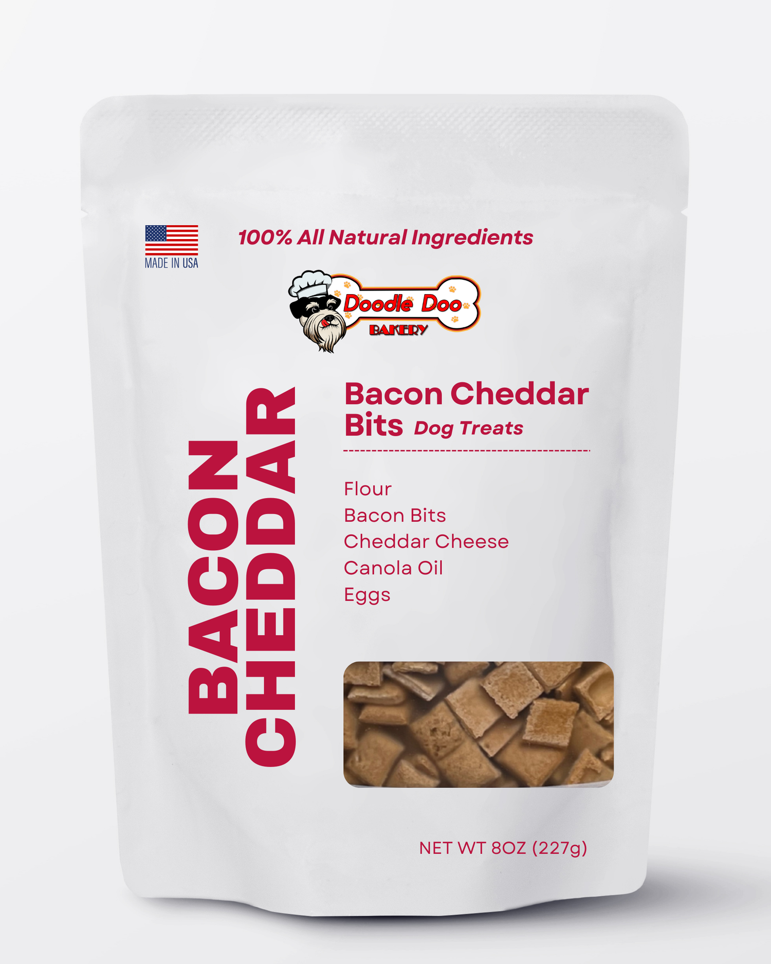 Doodle Doo Bakery Homemade Dog Treats - 🥓 Bacon Cheddar Bits Treat 1/2lb