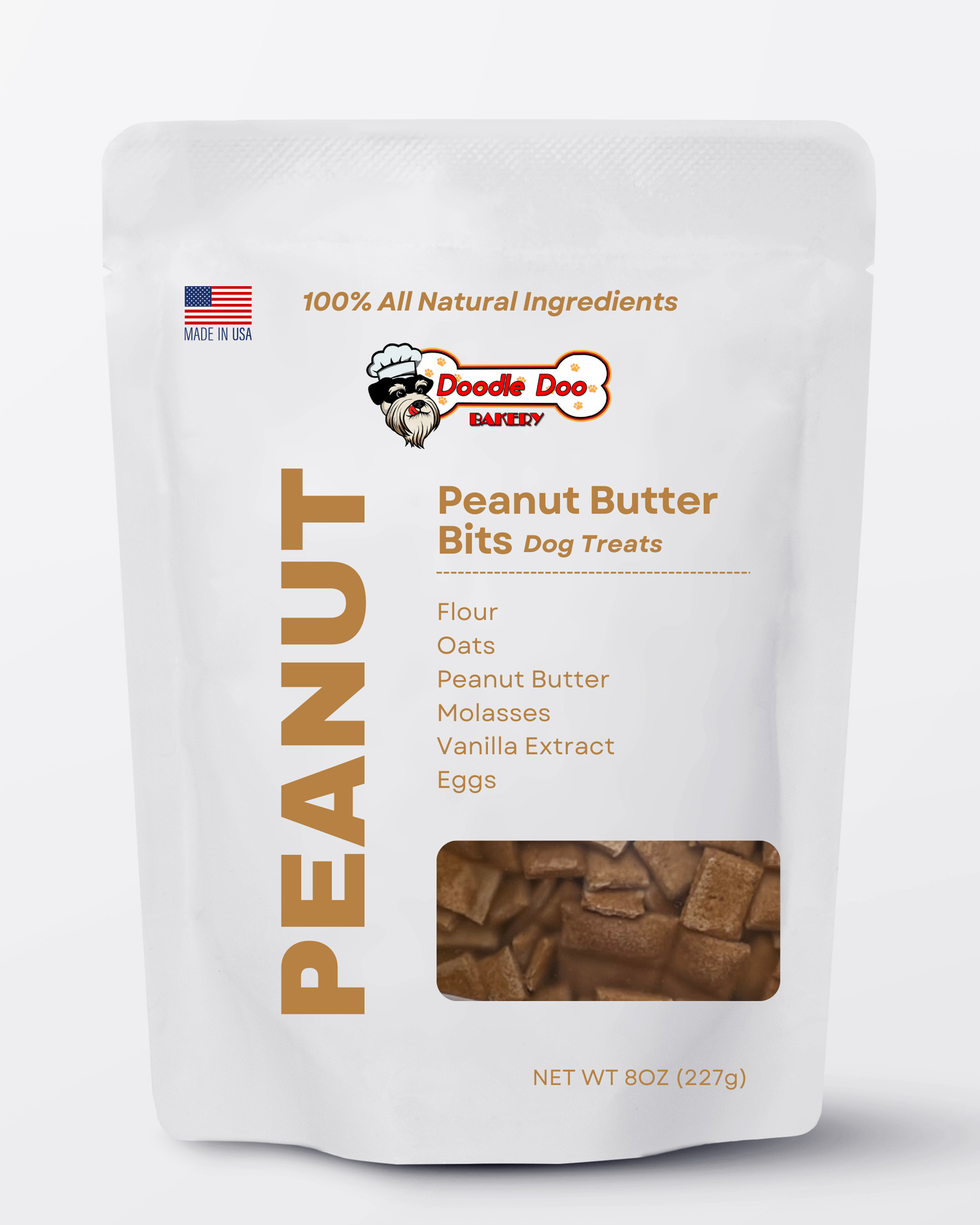 Doodle Doo Bakery Homemade Dog Treats - 🥜 Peanut Butter Bits Dog Biscuits 1/2lb
