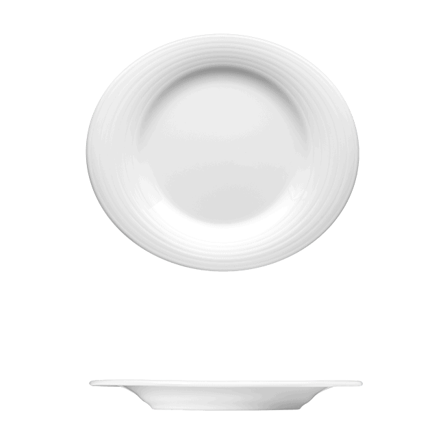 Corby Hall Duo Oval Deep Plate | Catalog Number: 010 0006 | Dimensions: 11 5/8 x 10 1/2 in (30 x 26 cm) 13 fl oz (390 ml)