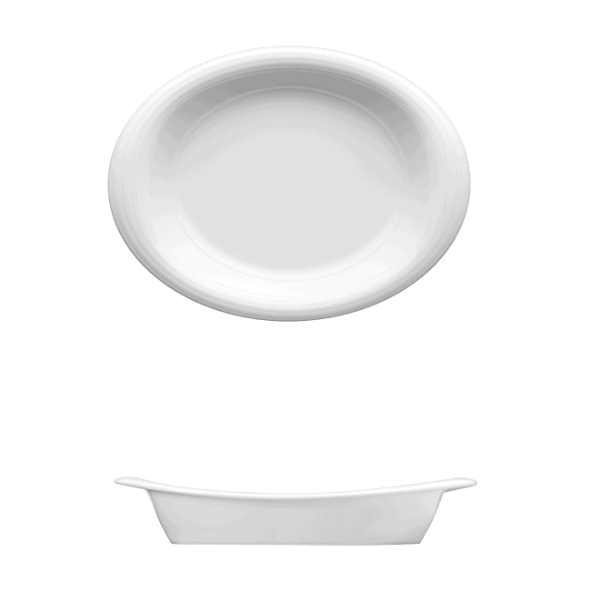 Corby Hall Duo Oval Dish | Catalog Number: 010 0065 | Dimensions: 10 1/4 x 7 7/8 in (26 x 21 cm) 16 fl oz (473 ml)