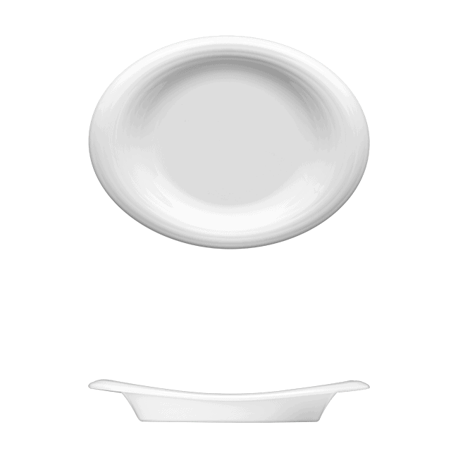 Corby Hall Duo Oval Dish | Catalog Number: 010 0102 | Dimensions: 8 x 6 1/4 in (20 x 16 cm) 4 fl oz (118 ml)