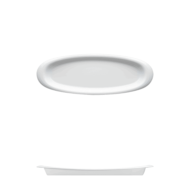 Corby Hall Duo Oval Platter | Catalog Number: 010 0038 | Dimensions: 19 1/2 x 7 in (49 x 18 cm)