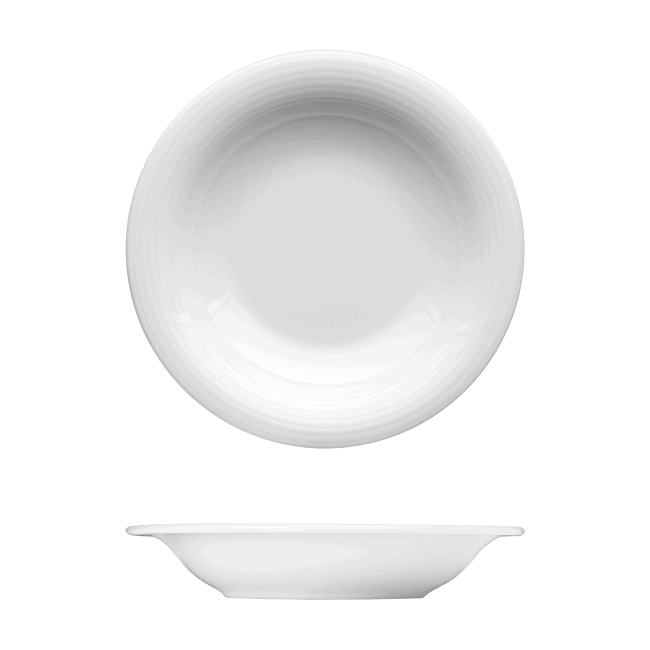 Corby Hall Duo Round Deep Plate | Catalog Number: 010 0025 | Dimensions: 8 1/2 in (22 cm) 8 fl oz (237 ml)