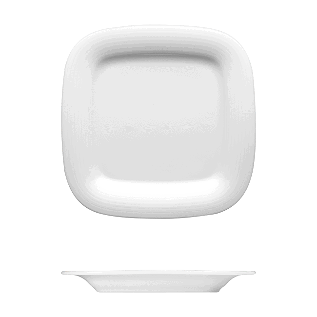 Corby Hall Duo Square Plate | Catalog Number: 010 0035 | Dimensions: 7 3/4 in (19 cm)
