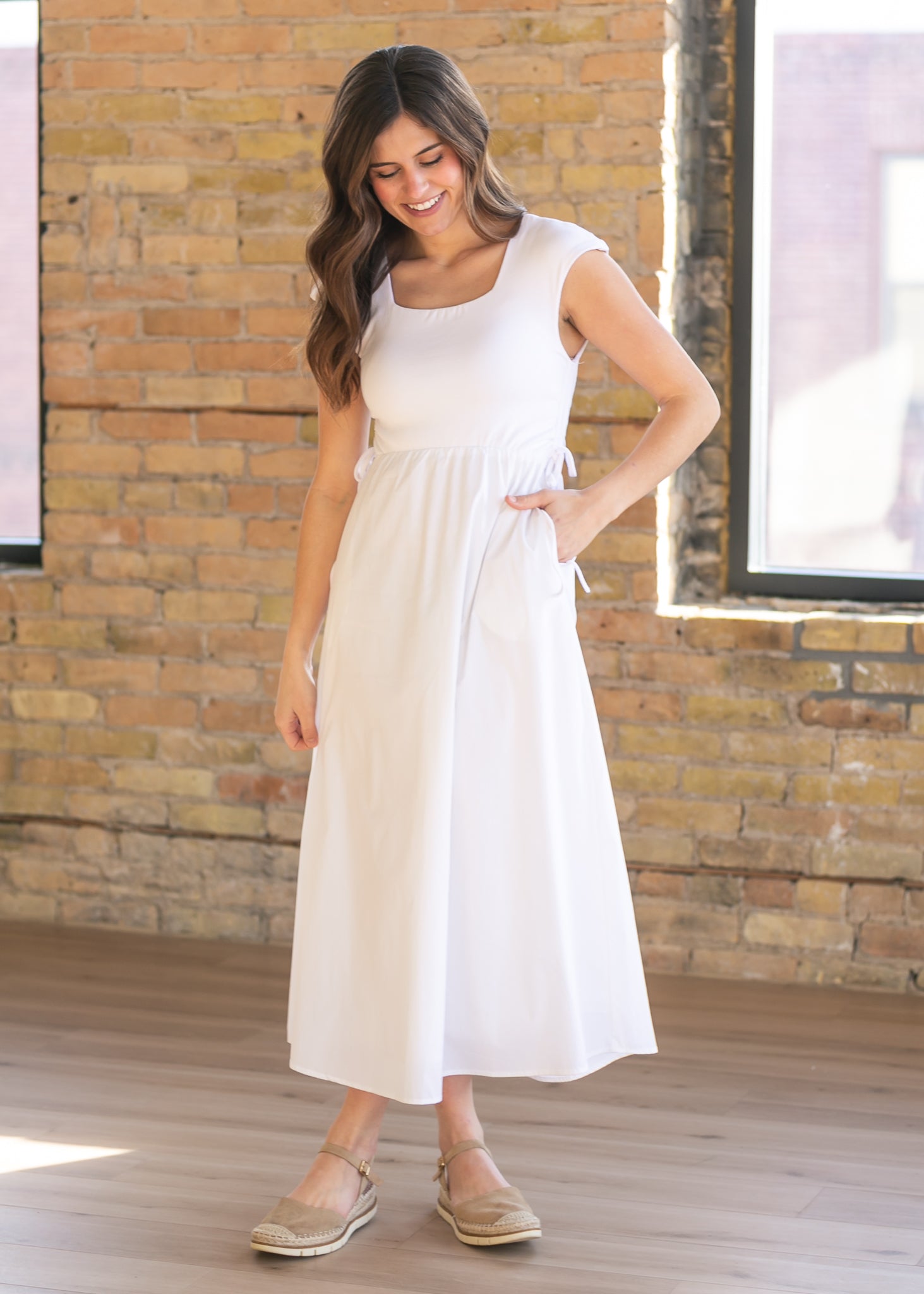Inherit Co. Eleanor White A-line Maxi Dress