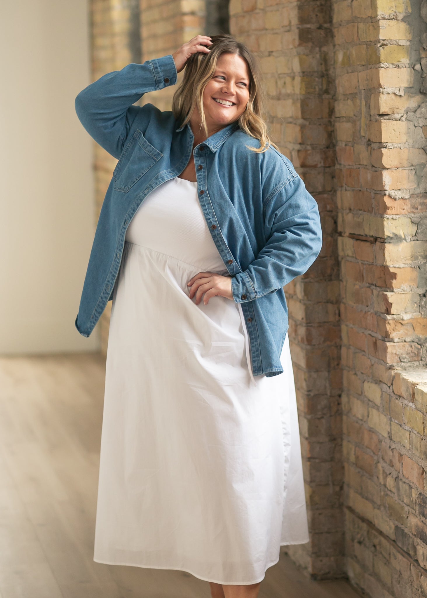 Inherit Co. Eleanor White A-line Maxi Dress