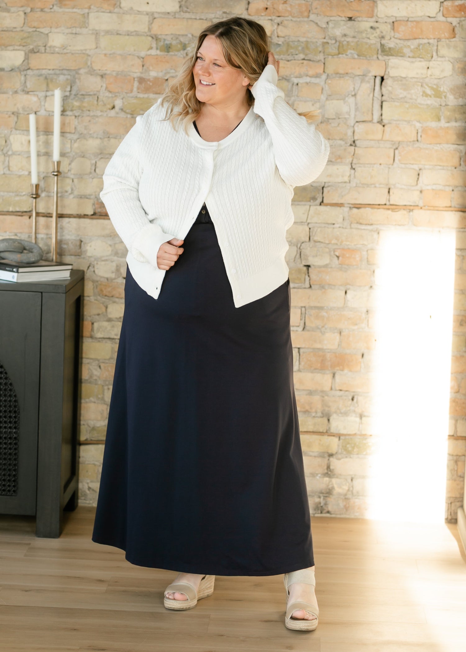 Inherit Co. Ella Navy Cinched Waist Maxi Dress