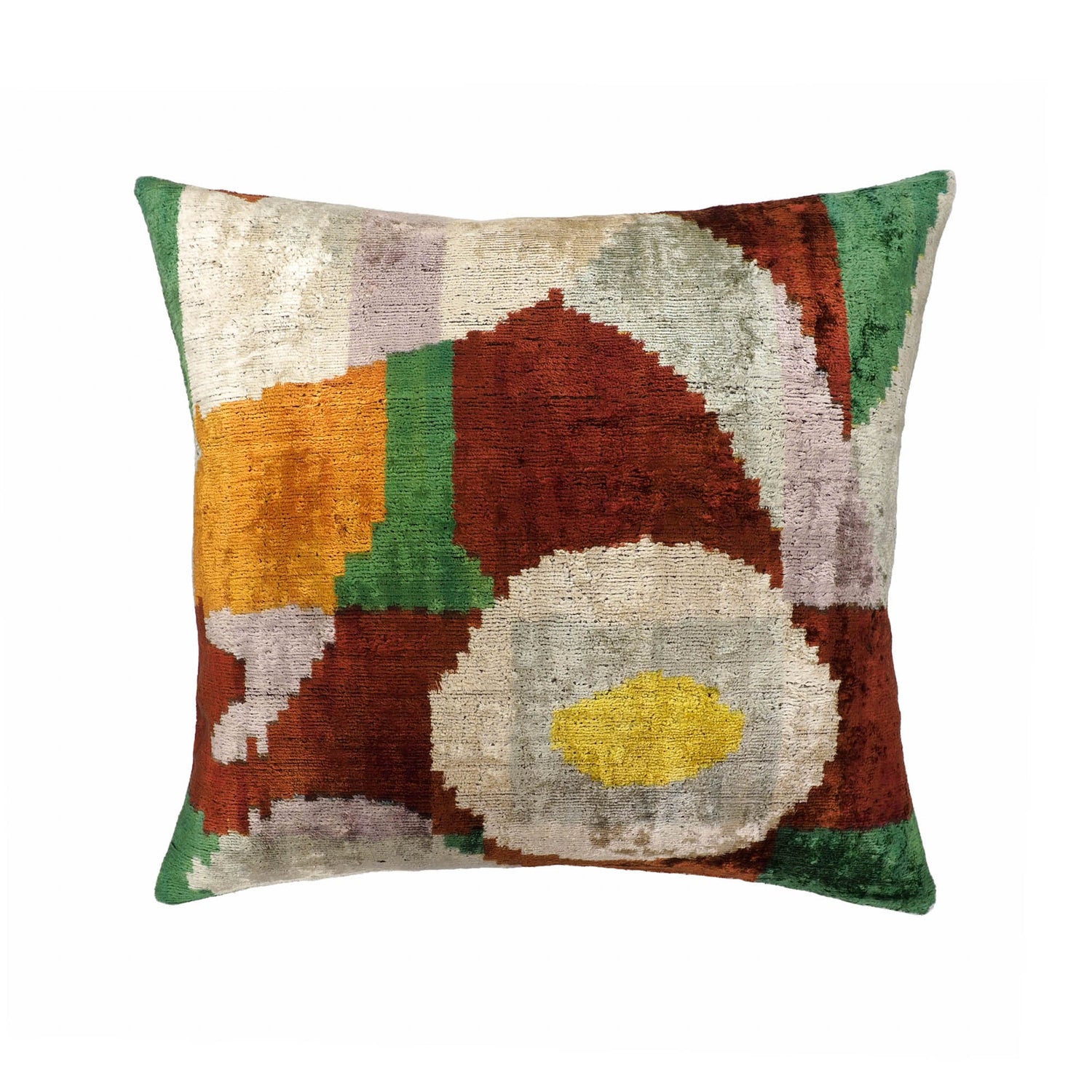 Everglades Silk Velvet Ikat Throw Pillow Cover 20 X 20