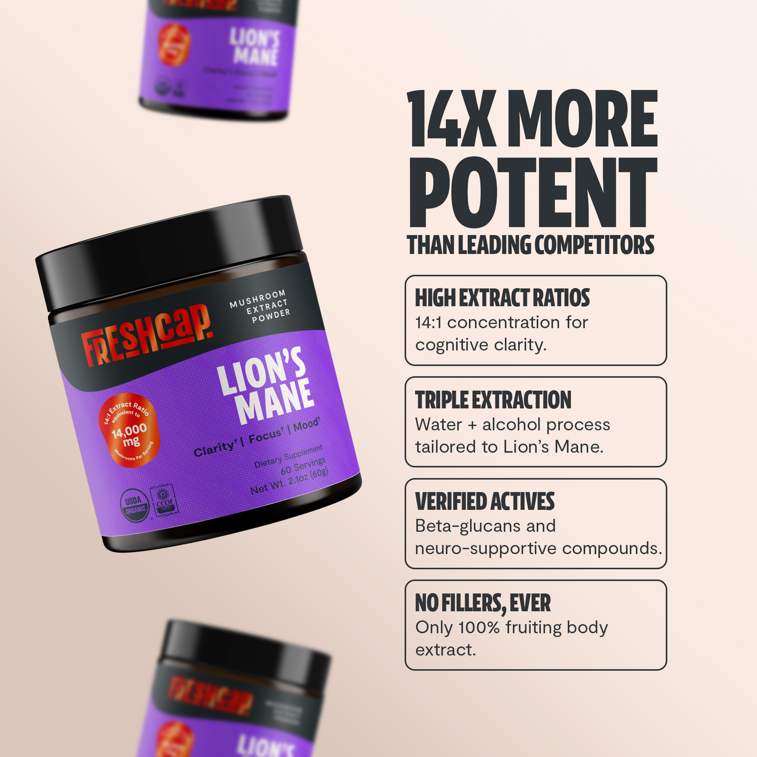 FreshCap Mushrooms Organic Lion’s Mane Mushroom Powder
