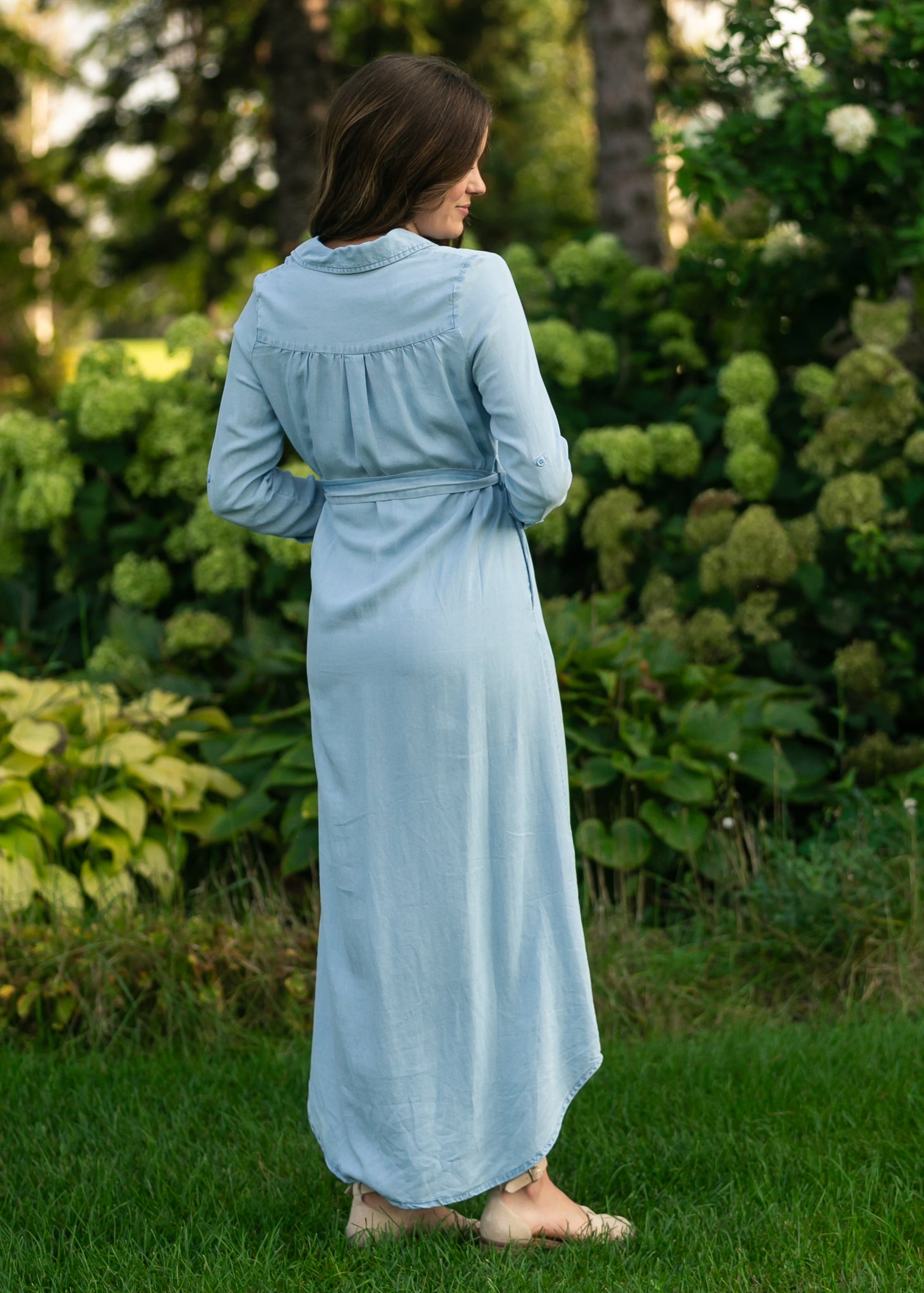 Hazel Chambray Long Sleeve Dress – Woman's World Shop Hazel Chambray Long Sleeve Dress – Woman's World Shop