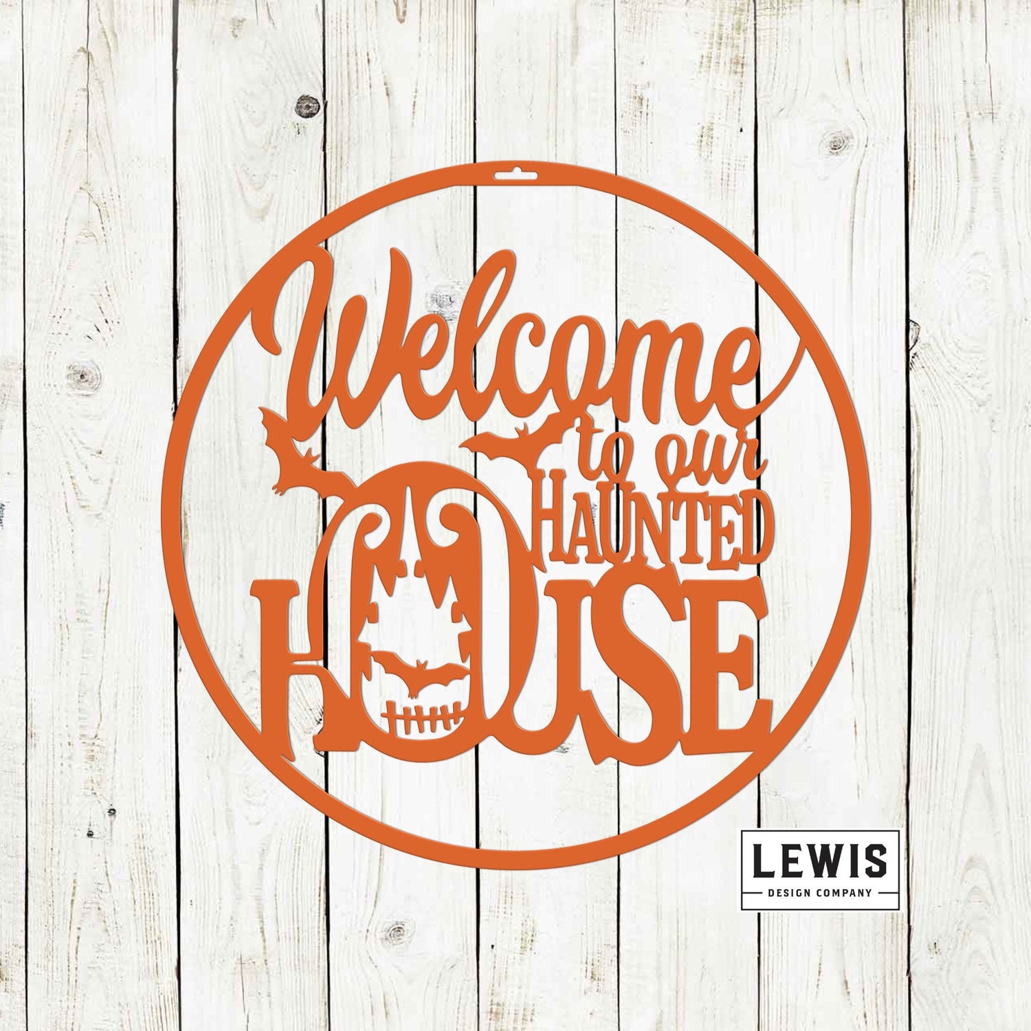 Welcome to Our Haunted House Metal Door Hanger | Halloween Decor