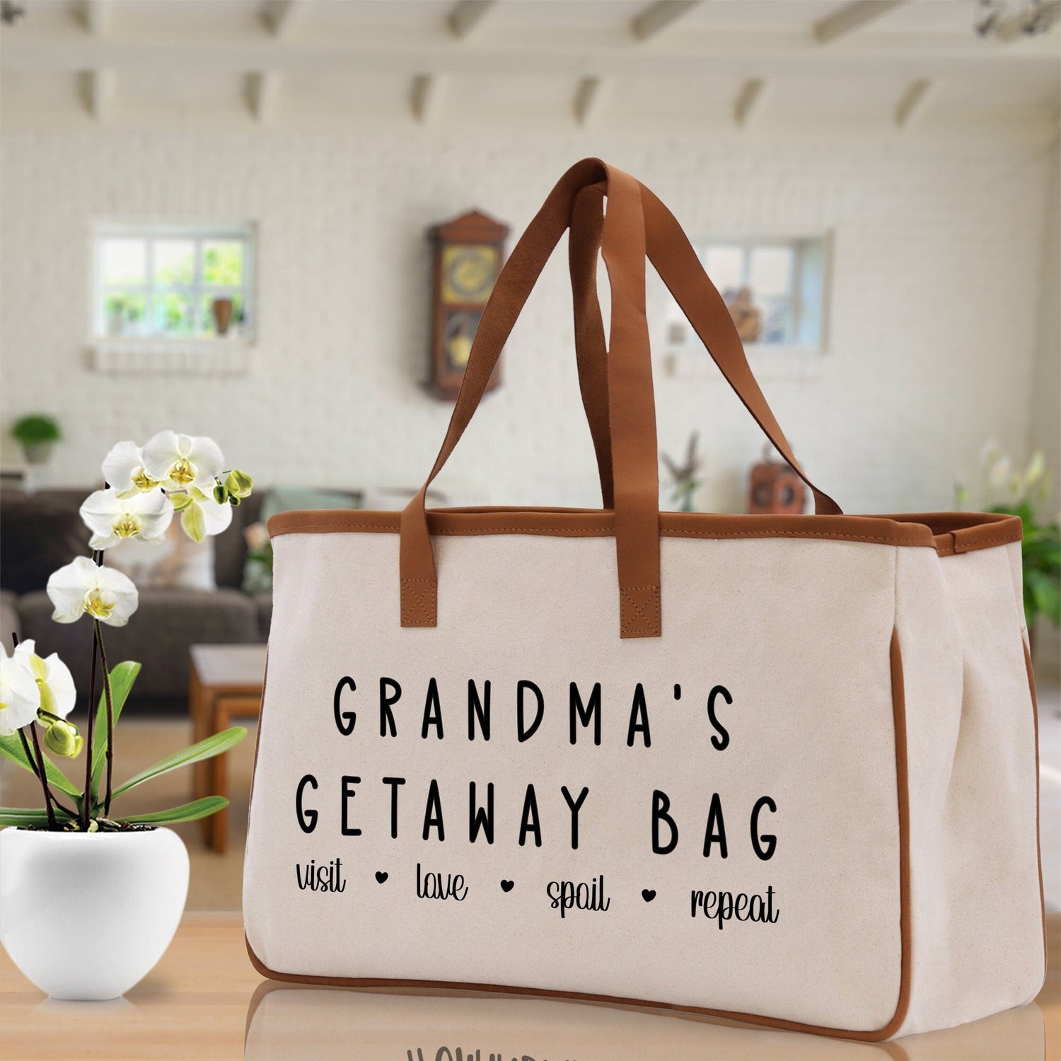 Vanessa Rosella Grandma Tote Bag Grandma's Getaway Bag Grandma Nana Bag Grandma Gift Bag Shopping Bag Mothers Day Gift Live Love Spoil Bag Grandma Beach Bag