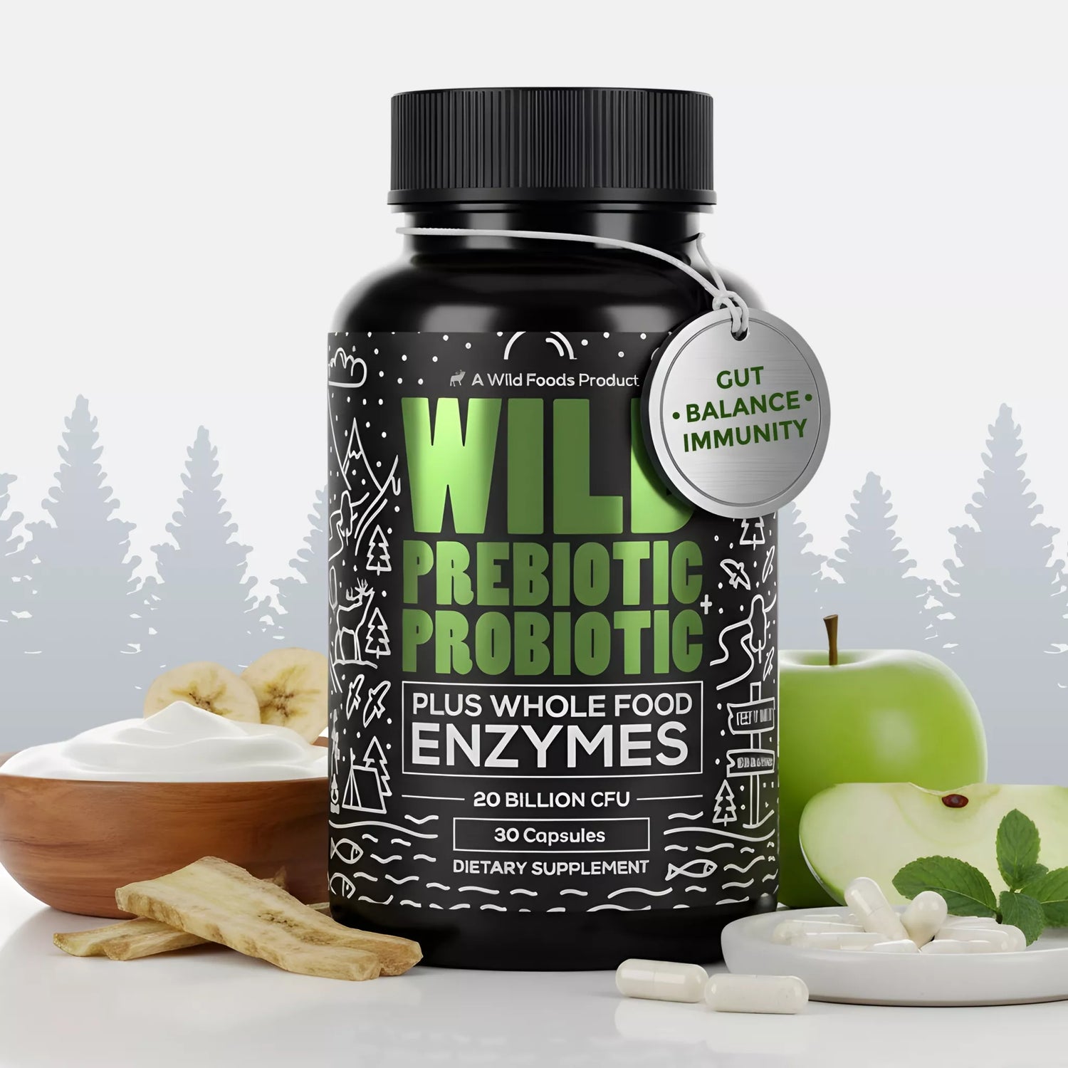 Prebiotics & Probiotics, 30 servings – Gut Health & Digestion Support