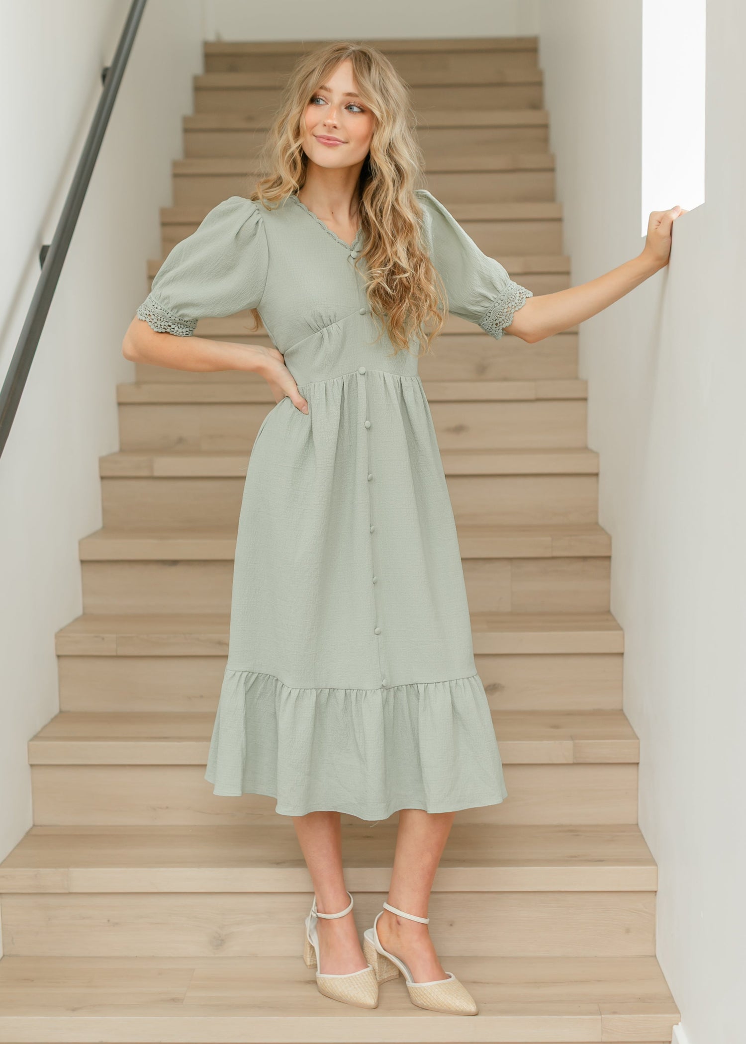 Inherit Co. Scarlet Scalloped Lace Maxi Dress